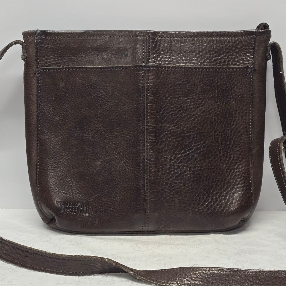 Duluth Trading Co Dark Brown Leather Crossbody Bag